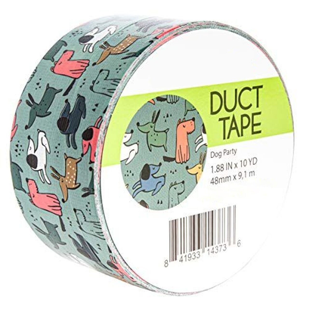 Simply Genius Pattern Duct Tape Heavy Duty, 1.8 In x 10 Yards - Dog Party, Colorful Duct Tape with Printed Designs for Crafts, DIY, and Home Use